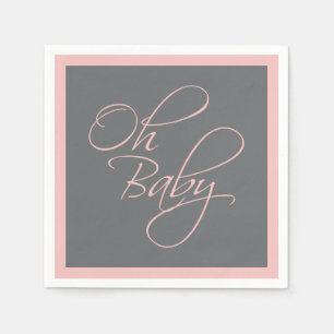 Serviettes En Papier Oh Baby Posh Baby shower pour fille