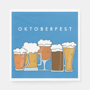 Serviettes En Papier Oktoberfest Beerfest. Collection de bières.