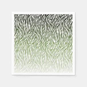 Serviettes En Papier Ombre d'impression Wild Green Zebra