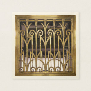 Serviettes En Papier Or Art déco