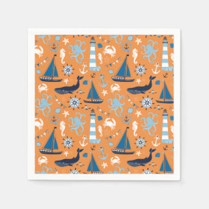 Serviettes En Papier Orange marine