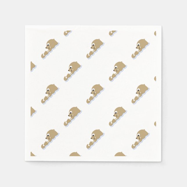 Serviettes En Papier Otter flottante mignonne (Devant)