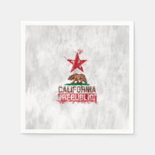 Serviettes En Papier Ours drapeau de Californie en style peint