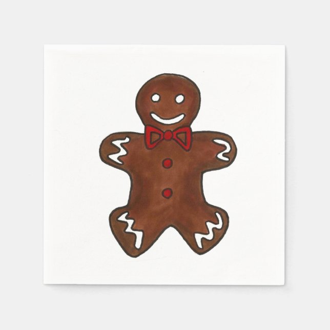 Serviettes En Papier Pain d'épice Homme Noël Cookie Naples (Devant)