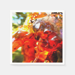 Serviettes En Papier Painti Abstrait Abstrait de l'arbre d'abricot