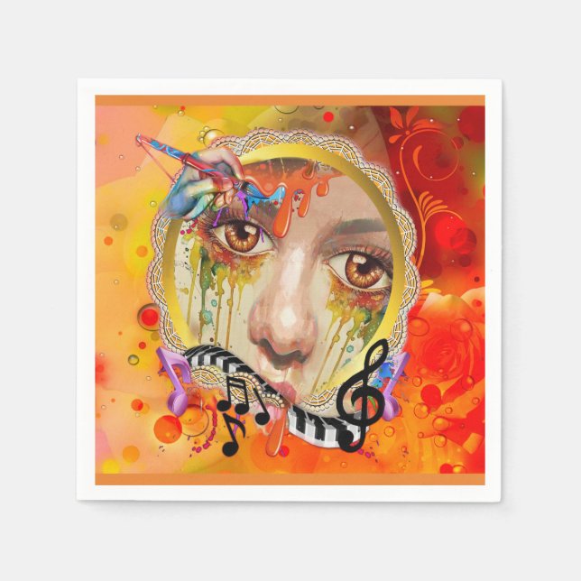 Serviettes En Papier Palette Artiste (Devant)