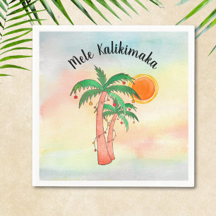 Serviettes en papier Palmiers Mele Kalikimaka