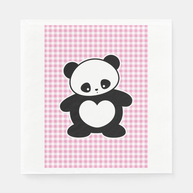 Serviettes En Papier Panda Kawaii (Devant)