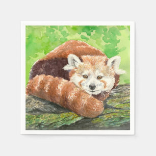 Serviettes En Papier Panda rouge