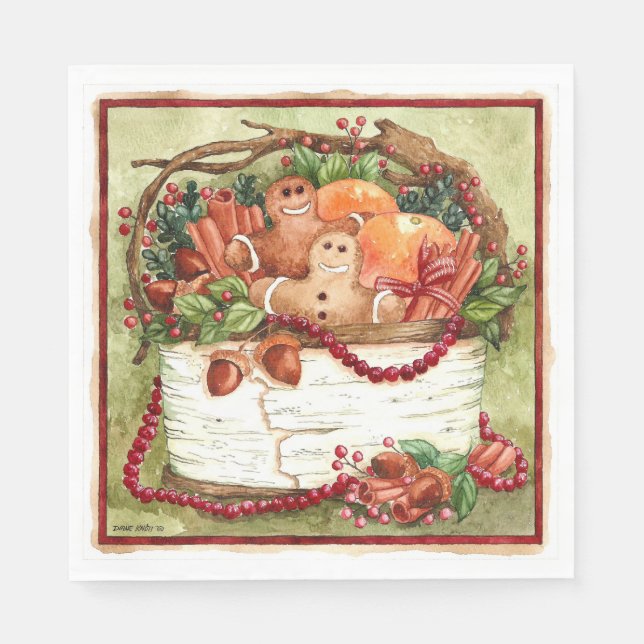 Serviettes En Papier Panier de pain d'épice de campagne Napkin (Devant)