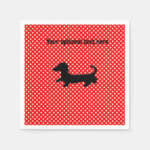 Serviettes En Papier Paniers à papier rouge et blanc Dachshund