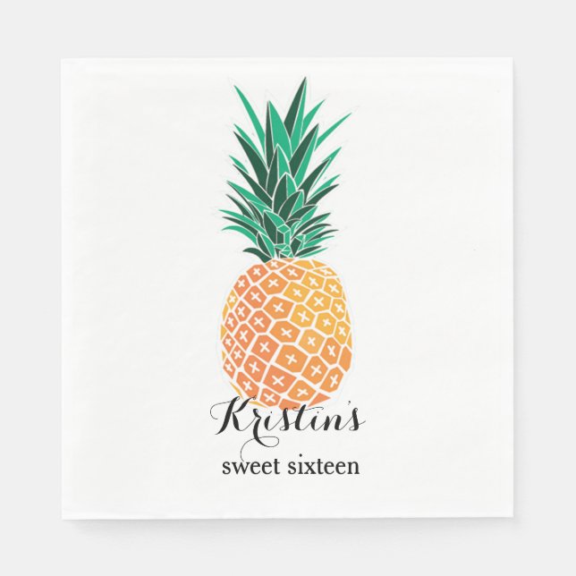 Serviettes En Papier Paniers repas pour Luau Party Personnalisé (Devant)