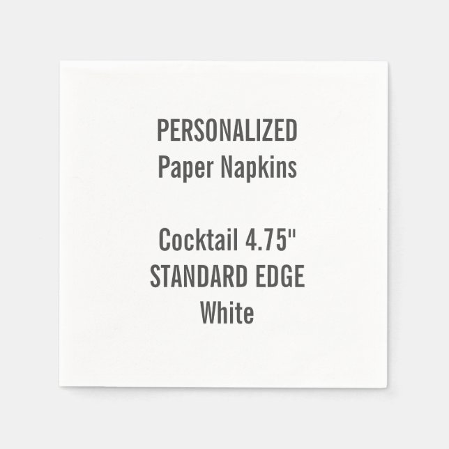 Serviettes En Papier Papier à cocktails standard blanc personnalisé ser (Devant)