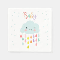 Papier Cloud Napkin Baby sprinkle Raindrops Douche