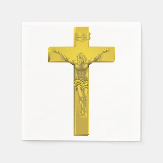 Serviettes En Papier Papier Crucifix (Devant)