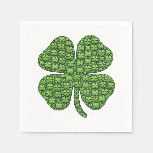 Serviettes En Papier Papier de fermeture irlandais Lucky Napkin (Devant)