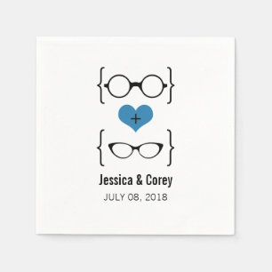 Serviettes En Papier Papier de lunettes bleu Geeky