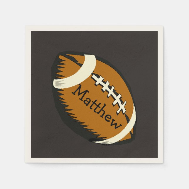 Serviettes En Papier Papier de sport de football Brown (Devant)