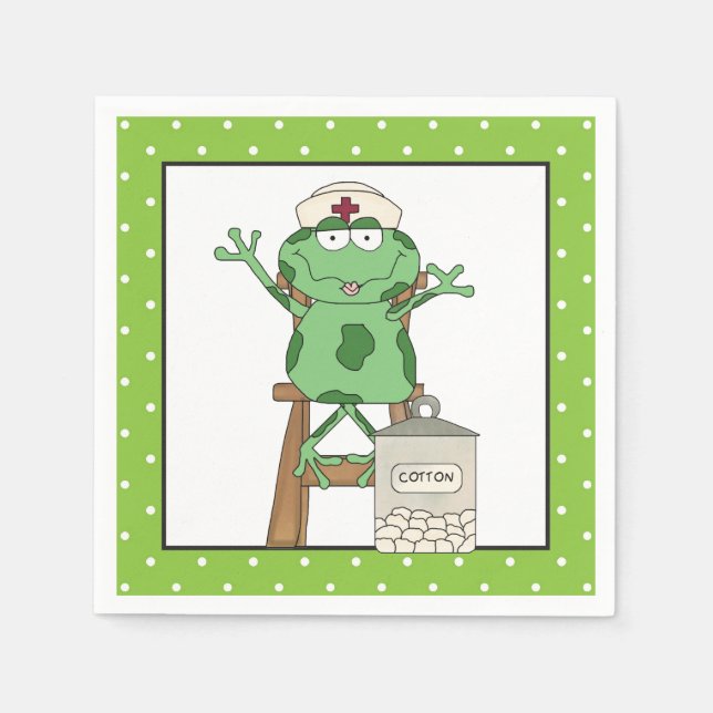 Serviettes En Papier Papier de table Nurse Frog (Devant)
