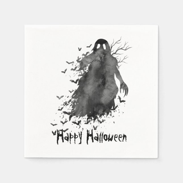 Serviettes En Papier Papier Halloween déplaisant Ghost (Devant)