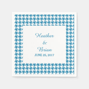Serviettes En Papier Papier Mariage bleu Houndstooth