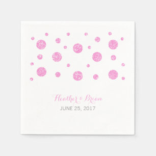 Serviettes En Papier Papier Mariage Confetti Parties scintillant rose