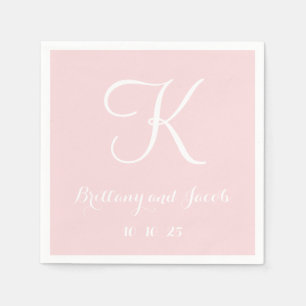 Serviettes En Papier Papier Mariage Monogram Pale Rose