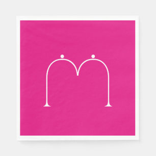 Serviettes En Papier Papier Monogramme Personnalisé Simple Chic Pink