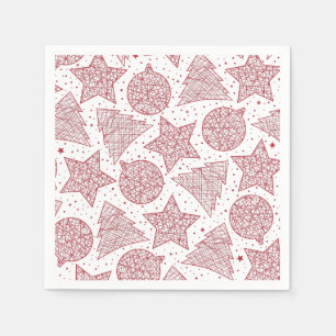 Serviettes En Papier Papier Motif de Noël rouge et blanc