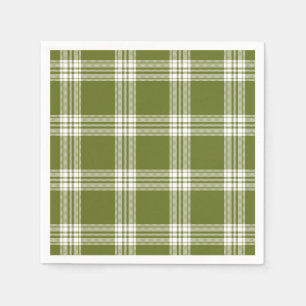Serviettes En Papier Papier plat Tartan vert moderne