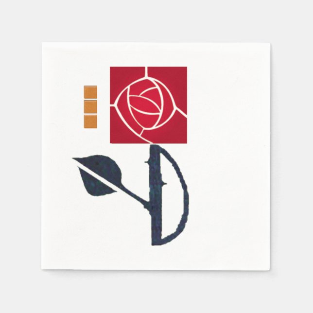 Serviettes En Papier Papier rose rouge MacIntosh (Devant)