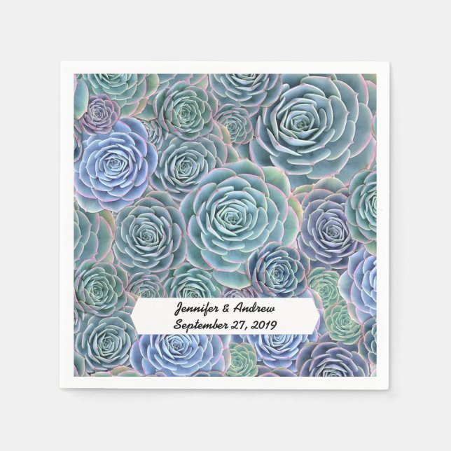 Serviettes En Papier Papier Succulent Napkin Pour Événements Spéciaux (Devant)