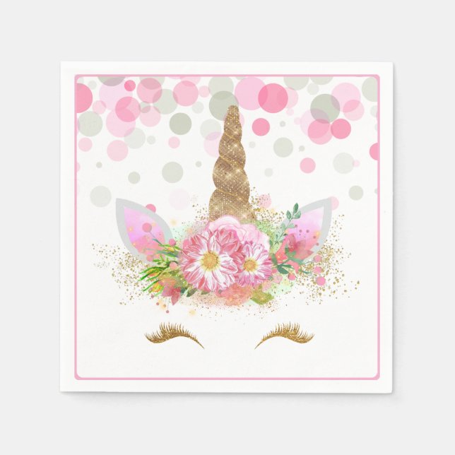 Serviettes En Papier Papier Unicorne face Unicorne serviettes (Devant)