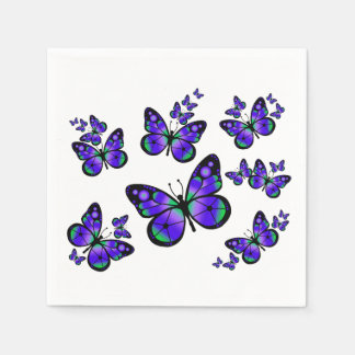 Serviettes En Papier Papillon pourpre