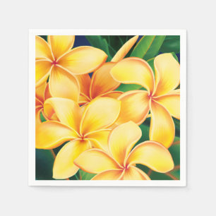Serviettes En Papier Paradis tropical Plumeria Floral