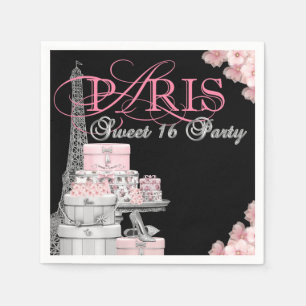Serviettes En Papier Paris Sweet 16 Anniversaire