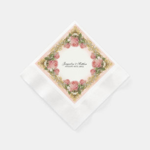 Serviettes En Papier Parisian Vintage Rose Manor House Formal Wedding