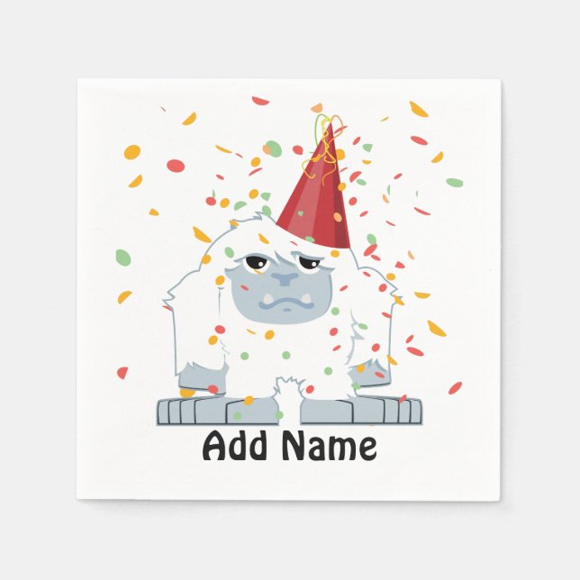 Serviettes En Papier Parti Confetti Yeti (Devant)
