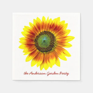 Serviettes En Papier Partie de jardin d'agrément jaune florale de