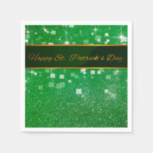 Serviettes En Papier Parties scintillant de la Saint Patrick Shamrock