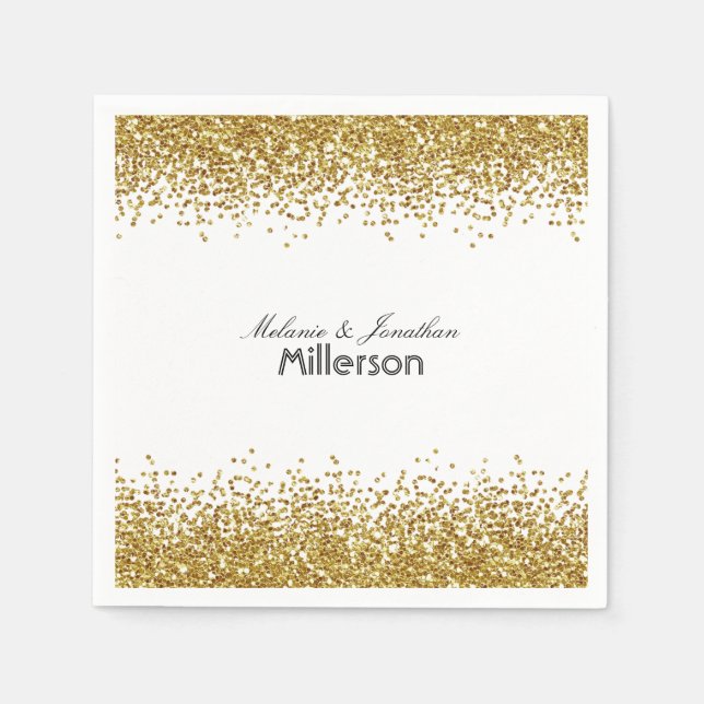 Serviettes En Papier Parties scintillant Gold Faux (Devant)