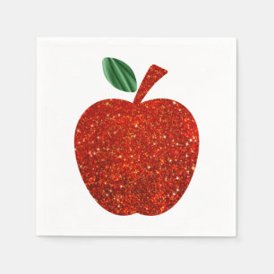 Serviettes En Papier Parties scintillant Red Apple Napkin