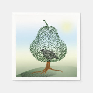 Serviettes En Papier Partridge Dans Un Arbre À Oreilles Fêtes D'Humou
