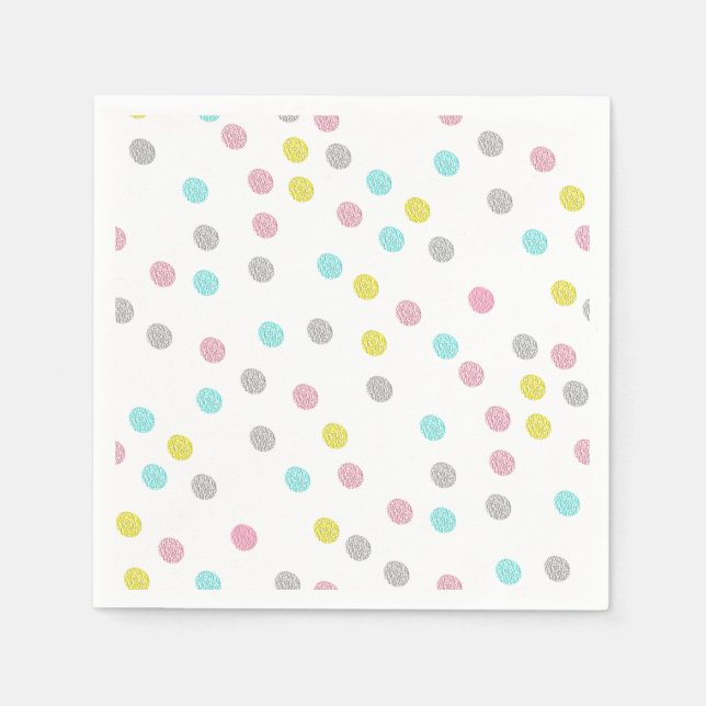 Serviettes En Papier Pastel Pois (Devant)