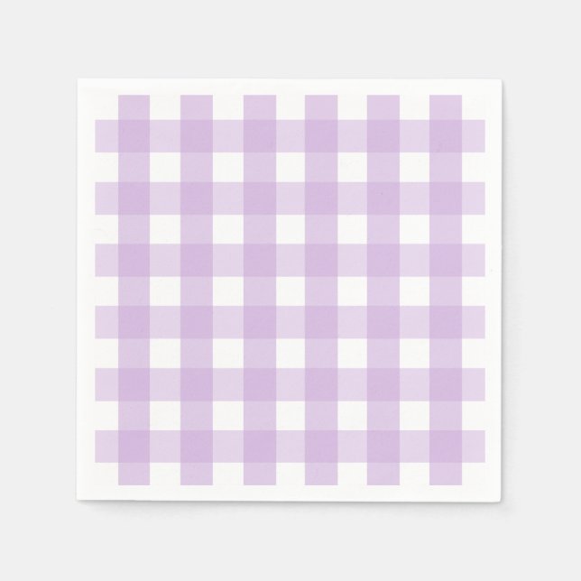 Serviettes En Papier Pastel Purple En vichy Motif (Devant)