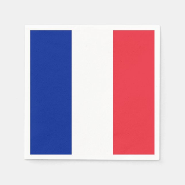 Serviettes en papier patriotique avec drapeau fran (Devant)