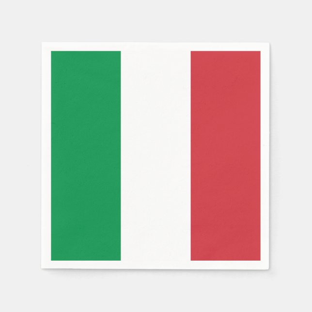Serviettes en papier patriotique avec drapeau ital (Devant)