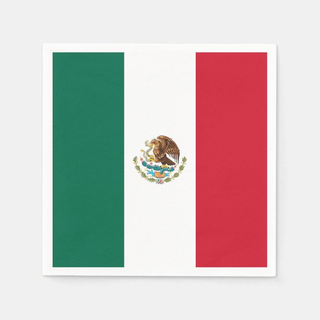 serviettes en papier patriotique avec drapeau mexi (Devant)