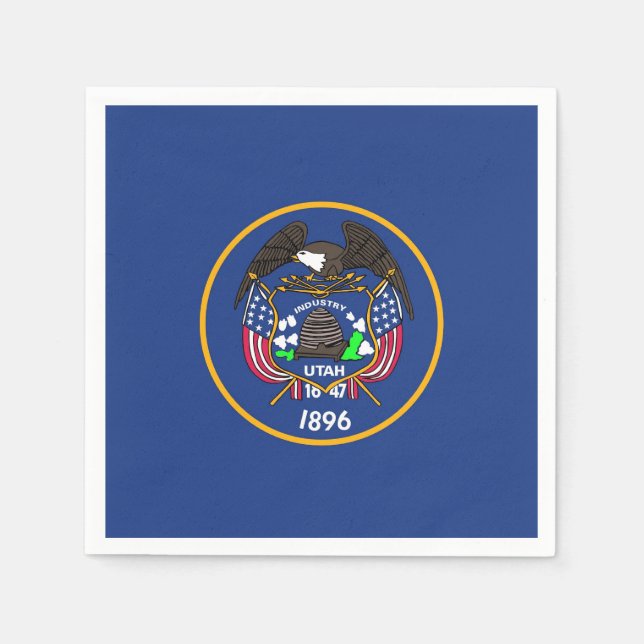 Serviettes en papier patriotique avec drapeau Utah (Devant)