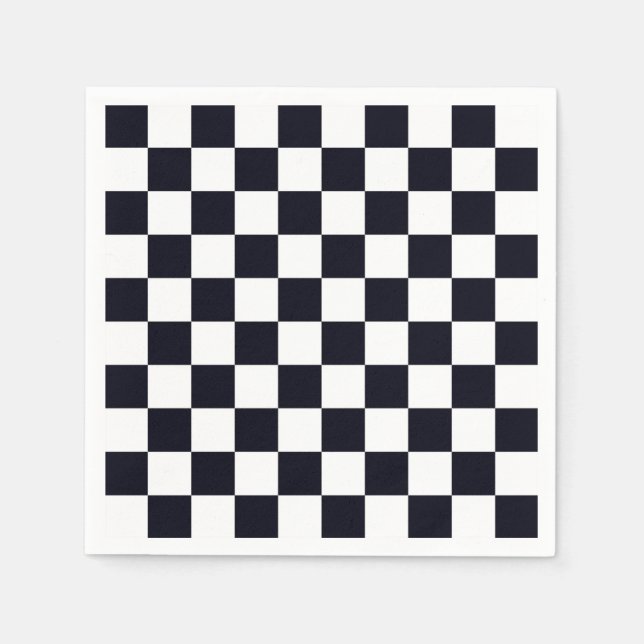 Serviettes En Papier Patters de Black and White Checker (Devant)